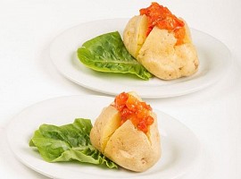 Baked Potatoes with tomato sauce